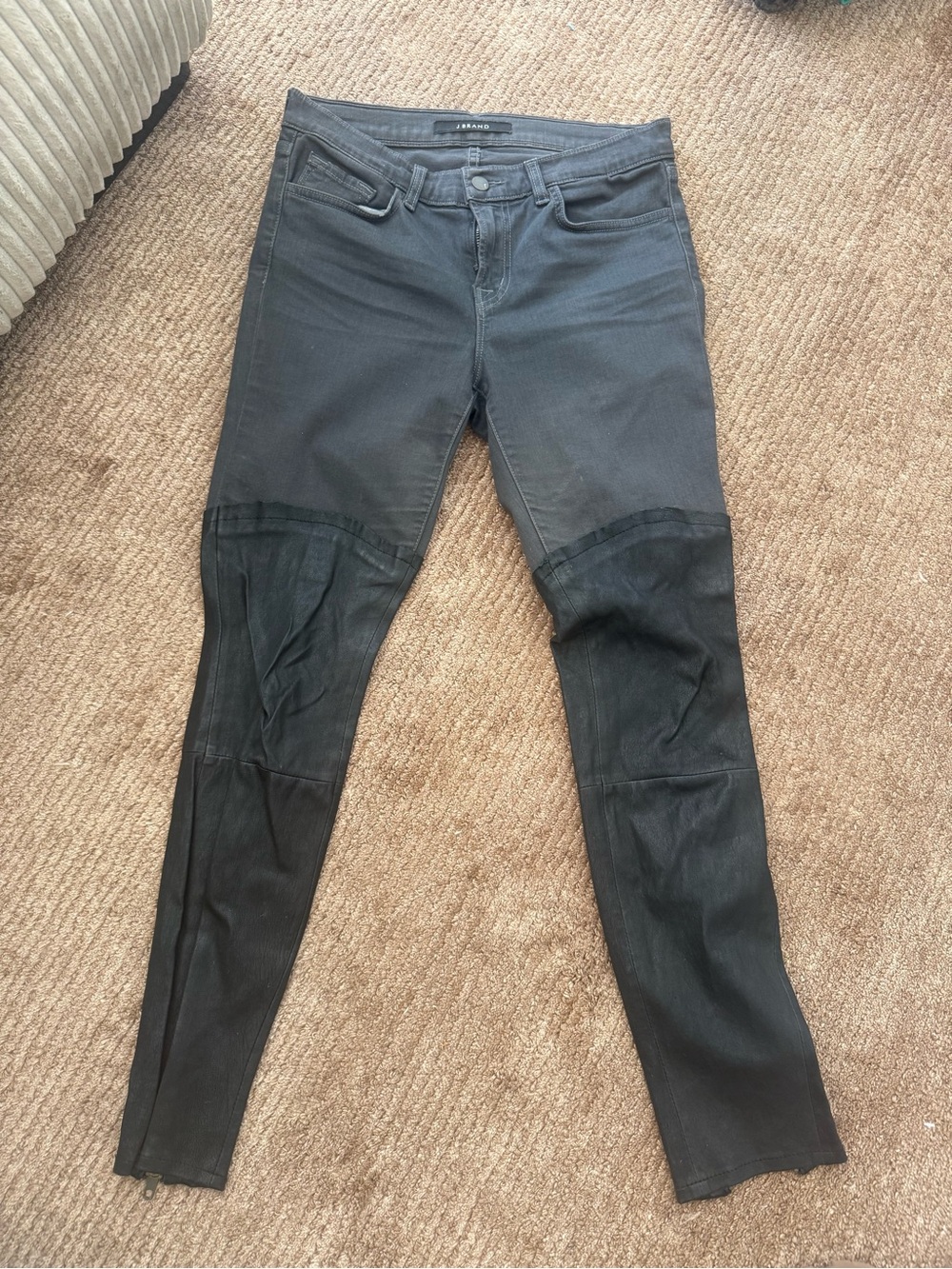 J brand Black Paneled Moto Skinny Jeans